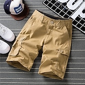 billiga Klassisk-Herr Cargo-shorts Shorts Sommarshorts Flera fickor Flikficka Slät Komfort Bärbar Knelängd Utomhus Sport Dagligen Mode Ledigt Svart Kaki