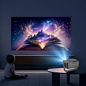 Недорогие Проекторы-портативный проектор с разрешением 1080p 4k, автоматической фокусировкой и коррекцией трапецеидальных искажений, регулируемой подставкой на 360 градусов, съемным портативным