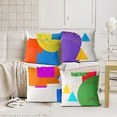 preiswerte Dekorative Wurfkissen-Geometrischer Dekorations-Wurfkissenbezug 4PC Weicher quadratischer Couchkissenschutz für Schlafzimmer Wohnzimmer Sofa Stuhl