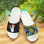 abordables Sandales de Vacances-Sandales à enfiler pour homme, motif flamant rose et motif coloré – style décontracté et amusant pour la plage, la piscine et les vacances d&#039;été