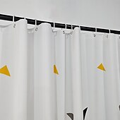 abordables Cortinas de ducha-Cortina de Ducha Forro PEVA Impermeable 12 Ganchos Decoración de Baño Estilo Nórdico Impresión de Triángulo/Cuadro de Playa y Océano