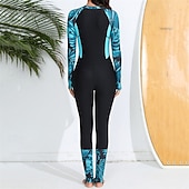 abordables Lycra de surf-Femmes Combinaison de Plongée Rash Guard Protection Solaire UV UPF50+ Léger manche longue Spandex Maillot de Bain maillot de bain ​fermeture éclair sur le devant Natation Surf Plage Sports Nautiques