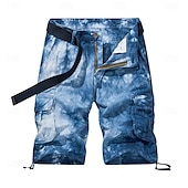 preiswerte Klassiker-Herren Cargo-Shorts Outdoor Shorts Camping-Shorts Shorts Freizeitshorts Mehrere Taschen Gerader Schnitt Batik Tarnung Feuchtigkeitsableitend tragbar Knielang Outdoor Lässig Täglich Mode Klassicher