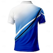 tanie Męska koszulka polo geometryczna-Męskie Geometryczny Tenké Gra polo Krótki rękaw Koszulki polo Koszule z kołnierzykiem Biznesowy swobodny Szkoła Athleisure Dzienne zużycie Druk 3D Lato Niebieski Pomarańczowy Zielony