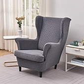economico Rivestimento sedia wingback-Copripoltrona con schienale alto, in tessuto jacquard elasticizzato, per poltrone con schienale alto, copripoltrona con schienale alto, protezione antiscivolo per mobili, per l&#039;arredamento della casa,