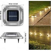 abordables Éclairage au sol-Lampe solaire d&#039;extérieur à LED, imperméable IP65, idéale pour un jardin, une cour ou une terrasse, 3 000 k/6 000 k