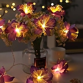 economico Strisce LED-Luci a LED a forma di fiore, stringa di luci fatate a LED da 2 m, 10 LED alimentati a batteria per Natale, Ringraziamento, San Valentino, giardino estivo, balcone, decorazione per feste