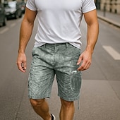 preiswerte Draussen-Herren Cargo-Shorts Outdoor Shorts Camping-Shorts Shorts mit Camouflage-Muster Wander-Shorts Mehrere Taschen Gerader Schnitt Batik Tarnung Feuchtigkeitsableitend tragbar Knielang Lässig Täglich Ferien