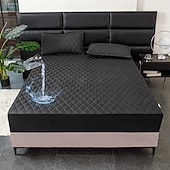 abordables Parures de draps-Protector de matelas imperméable Matelas matelassé Housse de matelas ajustée Protéger le lit Housse de lit épaisse Antidérapante Draps ajustés avec poche profonde Silencieux Hypoallergénique
