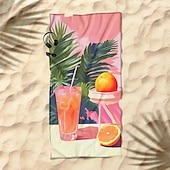 abordables juegos de toallas de playa-Toalla de playa estampada, manta de playa ligera, de secado rápido y sin arena, ideal para viajes, piscina y uso al aire libre.