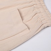 economico Vacanza-Per uomo Shorts Shorts di Lino Pantaloncini Estivi Shorts da Spiaggia Coulisse Elastico in vita Semplice Comodità Traspirante Lunghezza al ginocchio All&#039;aperto Quotidiano Spiaggia Vacanza Moda Nero