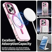 billige iPhone-etuier-Magnetisk adsorpsjonsdeksel AirTag iPhone 16/15/14/13/12 Pro Max Plus PC Metall sjokkbeskyttende bakdeksel med trådløs lading og kamerabeskyttelse