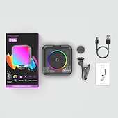 halpa poraustarvikkeet-mini rgb led-videovalo 2500k-9000k himmennettävä 8 valotehostetta videoneuvotteluvalo tietokoneeseen tabletti matkapuhelin dslr-kamera sisäänrakennettu akku näyttöliittimellä  &amp; kylmäkenkäteline