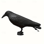abordables Soins et soutien aux animaux-1 statue de corbeau noir simulée 3D corbeau simulé oiseau effrayant souris insectifuge décoration de jardin extérieur pour les pigeons pour chasser les corbeaux