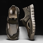 זול סנדלים חיצוניים-סנדלי גברים - עיצוב רשת נושם, סגנון נינוח לנסיעות יומיות והרפתקאות חוצות קלות