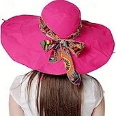 abordables Chapeaux-Chapeau de soleil d&#039;été à large bord pour femme, protection UV, pour les vacances à la plage