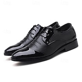 baratos Formal-sapatos oxford masculinos de couro envernizado preto e marrom – sapatos elegantes para banquetes e bailes de formatura para eventos formais