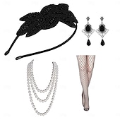 olcso Kiegészítők és még sok más-1920-as évek A nagy Gatsby Felszerelések Flapper fejpánt Fülbevaló Biserna ogrlica A nagy Gatsby Flapper lány Retro Csillogó glitter Kristály / Strassz Női Farsang Álarcos mulatság Tini Party estélyi
