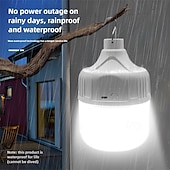 cheap Flashlights &amp; Camping Lights-LED Emergency Light Bulb 3600mAH Battery USB Rechargeable 5 Lighting Modes Energy-Saving Lamp with  Hook for Outdoor Picnic Camping Tent Night Market 200W