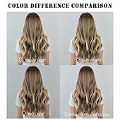 cheap Synthetic Trendy Wigs-Synthetic Wig Wavy Deep Wave Layered Haircut With Bangs Machine Made Wig 24 inch A1 Synthetic Hair Women&#039;s Cosplay Classic Color Gradient Blonde