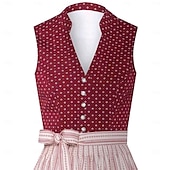olcso Dirndl-Oktoberfest Ruhák Dirndl Trachtenkleader Októberi fesztivál bajor Wiesn Meadows Női Hagyományos stílusú ruha Ruha Kötény Blúz nélkül