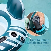 abordables Piscinas, Jacuzzis &amp; Suministros-Sillón flotante inflable para piscina doble, para 2 personas, con respaldo grande, de PVC resistente, con portavasos, resistente a los rayos UV y a las perforaciones, con capacidad de almacenamiento