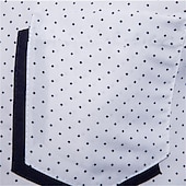 preiswerte Herrenhemd zum Knöpfen-Herren Hemd Sommerhemd Freizeithemd Strandhemd Knopfhemd Weiß Marineblau Langarm Punkte Revers Urlaub Hawaiianisch Button-Down Bekleidung Polyester Mode Lässig Bequem
