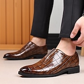 economico Mocassini-scarpe slip-on da uomo in similpelle con motivo coccodrillo bordeaux – scarpe casual eleganti per eventi smart-casual