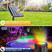 baratos Luzes e lanternas de caminho-Holofotes solares externos, luzes rgb que mudam de cor, holofotes subaquáticos de paisagem 2000mah ip68 à prova d&#039;água, holofotes de paisagem led para aquário, jardim, quintal, piscina, lago, fonte,