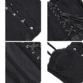 baratos espartilho-Rococó Com Busto Baile de Máscara Espartilho de Tronco Inteiro Fantasias Renda Compressão abdominal Flexão Fantasia Mulheres Real Baile de Máscaras Festa Carnaval de Veneza Adulto Corpete