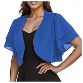 billige Brudesjaler-Kvinnes Wrap Elegant Solbeskyttelse Kortermet Chiffon Bryllupswraps Med Ren Farge Bryllup Sommer