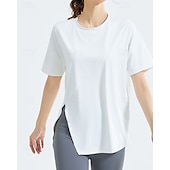 cheap Women&#039;s Shirt-US Open Women&#039;s Tops Sport Shirt Tennis Shirt Short Sleeve Split Side Split Tennis Golf Pickleball Crew Neck Solid Colored Top Black White Pink Tennis Clothing