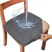 abordables Funda de silla-2 fundas de asiento para comedor, color burdeos, impermeables, elásticas, con respaldo alto, fundas de licra para asiento de silla con banda elástica para boda