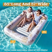 cheap Pools, Hot Tubs &amp; Supplies-Air drying sun pool lounge chair float 85 x 57 oversized pool float for adults with pillows 4-in-1 sun drying bathtub float water blowing balloon pool suitable for summer water party games