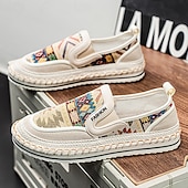 cheap Slip-On Casual Shoes-Men's Black and Red Slip-On Walking Shoes with Tribal Pattern – Comfortable and Stylish Sneakers for Casual and Outdoor Activities