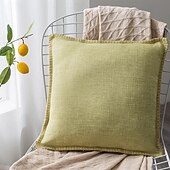 billige Trender innen puter-Bomull lin putetrekk sofa putevar hjem dekorasjon stue soverom ideelle gaver beige blå rød