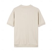 preiswerte Klassisches Poloshirt für Herren-Herren Polo Strick-Polopullover Geschäft Lässig V Ausschnitt Kurzarm Formell Linien / Wellen Neuheit Sommer Ganzjahres Schwarz Weiß Armeegrün Beige Kaffee Polo