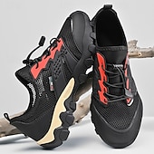 preiswerte Sneaker für Herren-Herren Sneaker Upstream-Schuhe Canyoning Lässig Outdoor PU Leder Netz Atmungsaktiv Bequem Rutschfest Schnürung Schwarz Braun Khaki Sommer Frühling