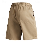 preiswerte Klassiker-Herren Cargo-Shorts Shorts Sommershorts Kordelzug Elastischer Bund Reißverschlusstasche Einfach Komfort tragbar Knielang Outdoor Sport Täglich Mode Lässig Schwarz Armeegrün