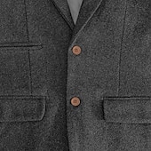 abordables chaqueta-Blazer de tweed retro vintage para hombre, blazer de espiga, chaqueta deportiva, talla grande, botonadura sencilla, dos botones, negro, champán, burdeos, azul
