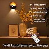 baratos Luzes decorativas-Luz de parede com sensor de movimento LED, luz noturna recarregável para quarto, corredor, escada, armário, decoração, presente de Natal