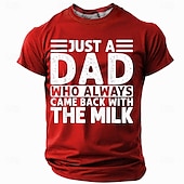 voordelige Grappige T-shirts voor mannen-Voor heren Grappig jargon vader T-shirt Korte mouw T-shirt 3D-afdrukken Strakke ronde hals Ronde hals Overhemd Modieus Dagelijks Casual Straat Casual Dagelijks Zwart Rood blauw Zomer Lente Alle