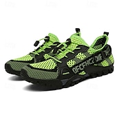 voordelige Casual Sneakers-Voor heren Sneakers Rivierschoenen Canyoning PU Leder Netstof Ademend Comfortabel Anti-slip Veters Zwart Donker paars Blauw Zomer Lente