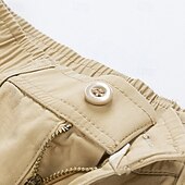 baratos Clássico-Homens Bermuda Cargo Calção Shorts de verão Cintura elástica Bolso multi Bolso com aba Tecido Conforto Vestível Comprimento do joelho Ao ar livre Esporte Diário Moda Casual Preto Azul