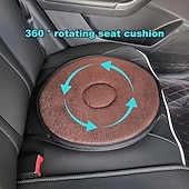 abordables Housses de siège de voiture-Coussin de siège de voiture rotatif à 360° pad rond léger universel anti-dérapant polyester tissé lavable à la main cadeau portable toutes saisons