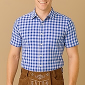 voordelige Overhemden-Oktoberfest Hemd Gingham overhemd Beiers Duits München Weiden Voor heren Doek in traditionele stijl