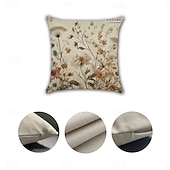 preiswerte Blumen- und Pflanzenstil-Vintage Pastoral Dekorative Kissenbezüge 4PC Weicher quadratischer Sofakissenbezug Kissenbezug für Schlafzimmer Wohnzimmer Sofa Stuhl