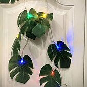 olcso LED szalagfények-mesterséges trópusi teknős levél zsinór fények tündérfények 10/20 led akkumulátorral működő nyári strandparti udvar otthoni nyaralás hangulat dekoráció
