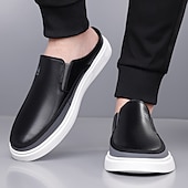 Недорогие Мужские клоги и мюли-мужские белые мюли — стильный дизайн слипонов с коричневыми акцентами, легкие и удобные для повседневной носки, неформальных выходов и путешествий