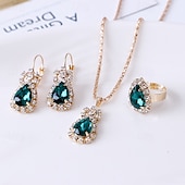 baratos Presentes-Conjunto de joias para presente para mulheres, colar elegante, brincos, anel em caixa de presente, presente perfeito para mãe, esposa, namorada, dia das mães, dia dos namorados, natal, aniversário